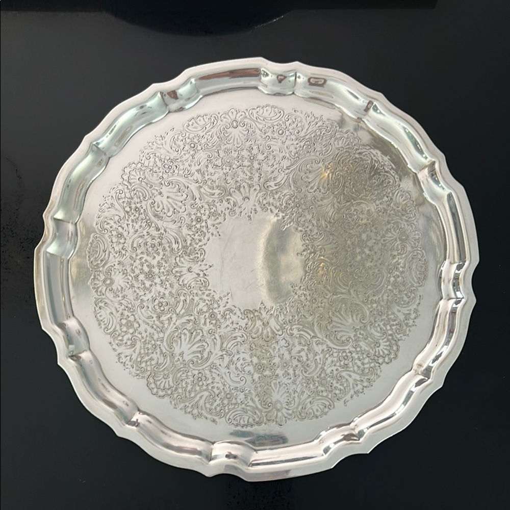 Elegant Silver Plated Serving Tray